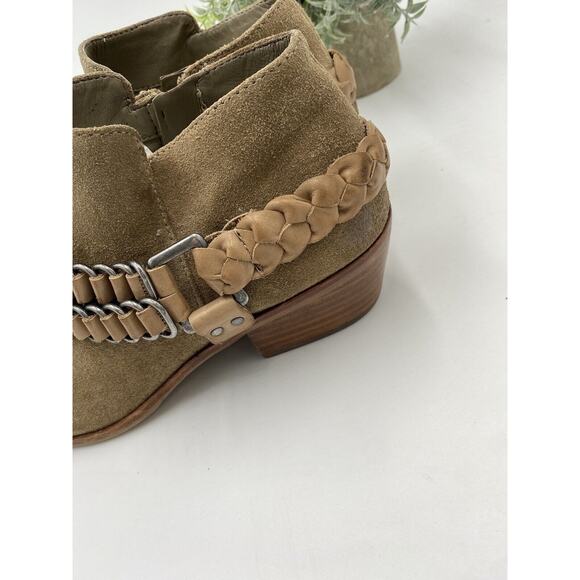 Sam Edelman Posey Women's Boots Booties Ankle Harness Suede Taupe Western Sz 8.5 - Picture 6 of 11